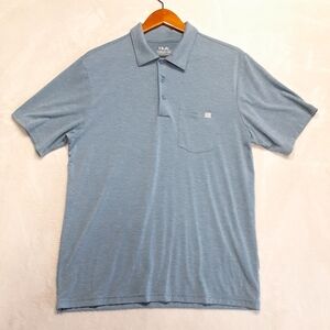 Huk Mens Waypoint Performance Polo Medium Blue Chest Pocket